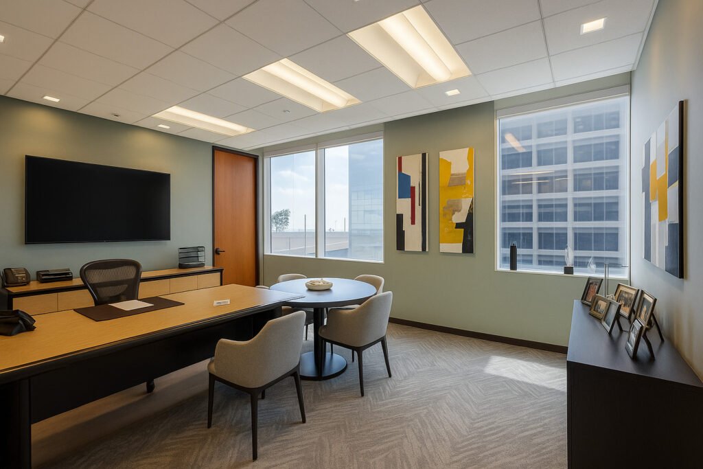 Oak Park cleaning service in Chicago area keeping office interiors bright, clean, and professional.